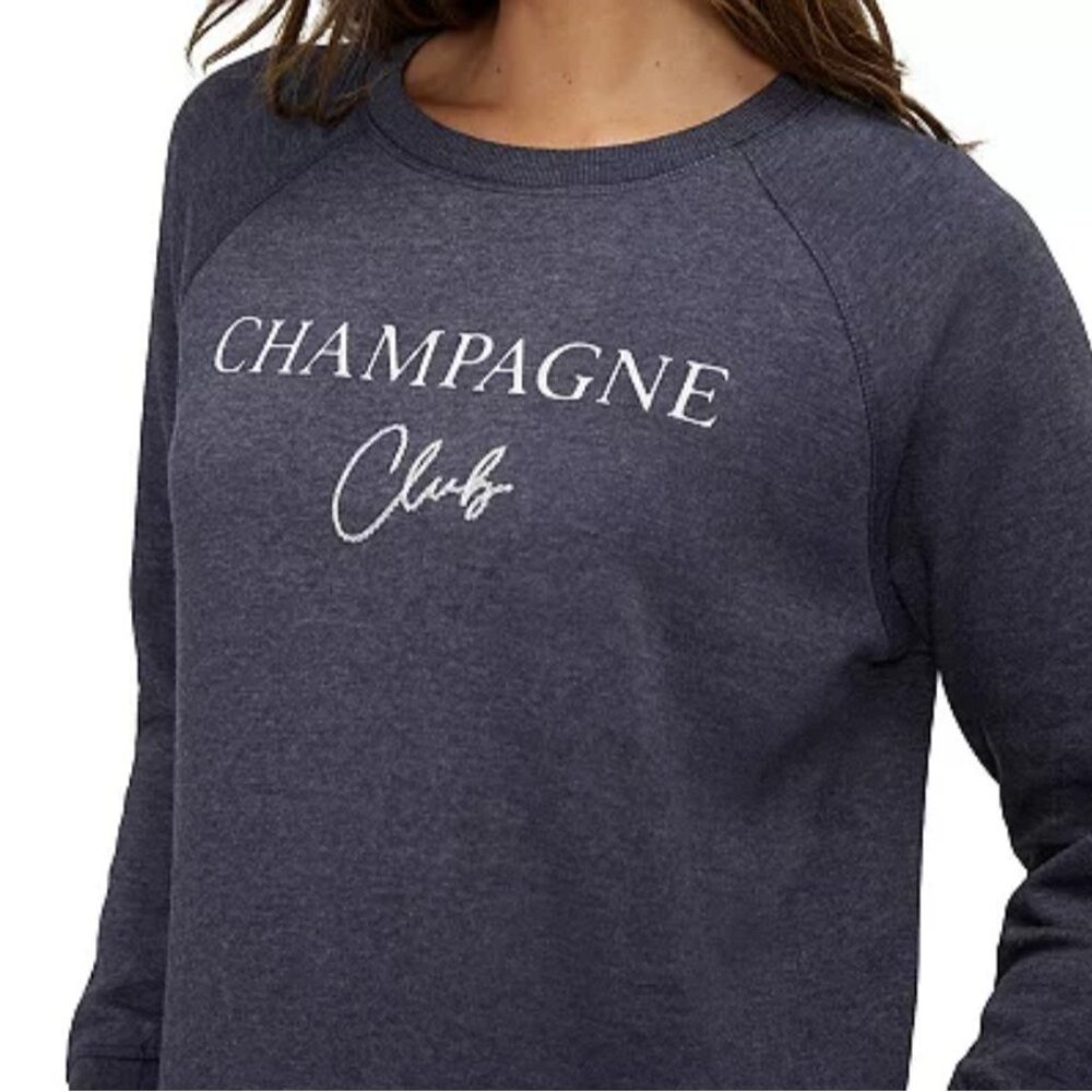 Wildfox Champagne Club Sweatshirt Heather Peacoat ( S )